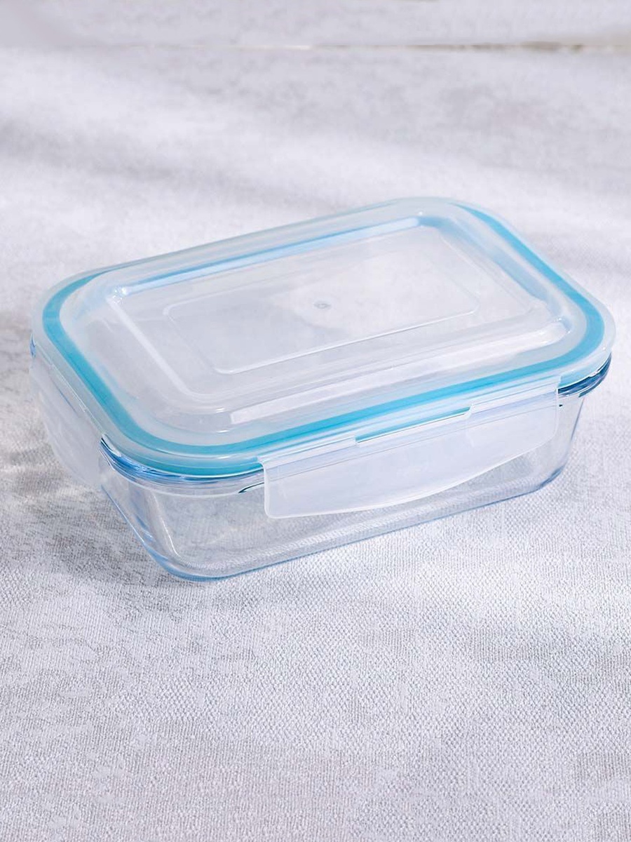 Neoflam Cloc Glass Storage Rect 370ml, Clear, Borosilicate Glass, Glassware For Dining Table Water Juice And Guest Serving