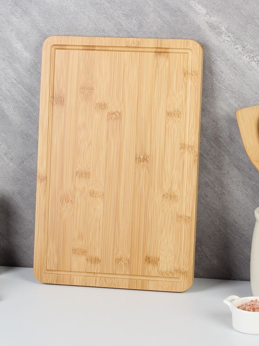 Loretta Bamboo Chopping Board 38x25x1.5cm, Natural, Wood And Bamboo, Kitchen Preparation Tool For Chopping Slicing And Meal Prep