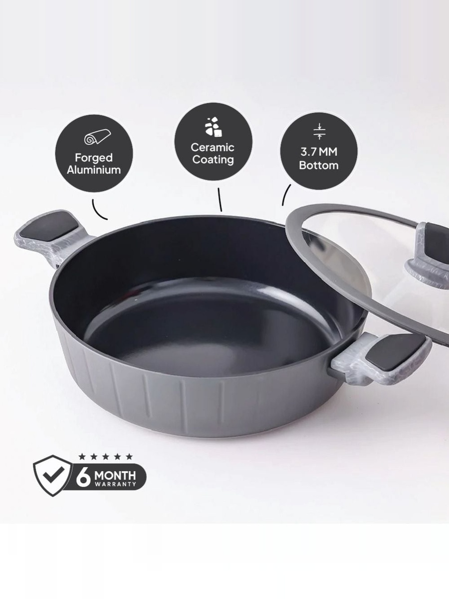 Chef's Delight Stella 9 - Piece Cookware Set, Black, Forged Aluminium, Cookware Set For Home Kitchen Meal Preparation And Daily Cooking