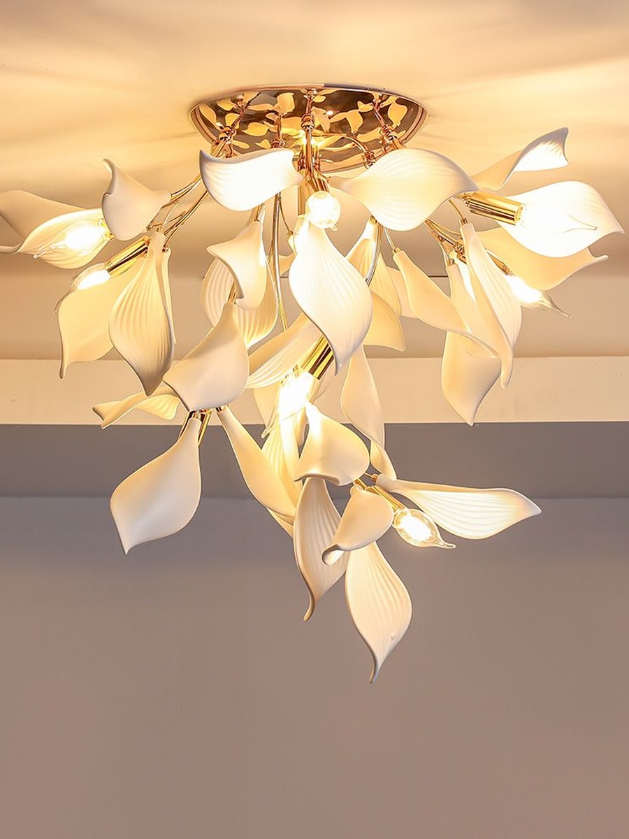 Cecilia Flushmount - Metal+Crystal - White/Gold, Ceramics