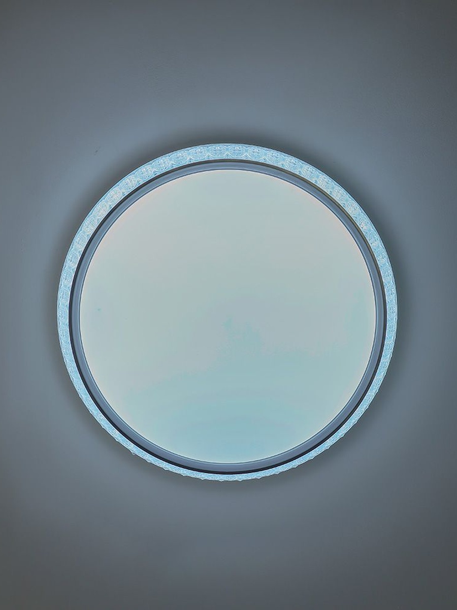 Maha LED Flushmount - Glass - Clear - 500 mm, White + Grey, Glassware