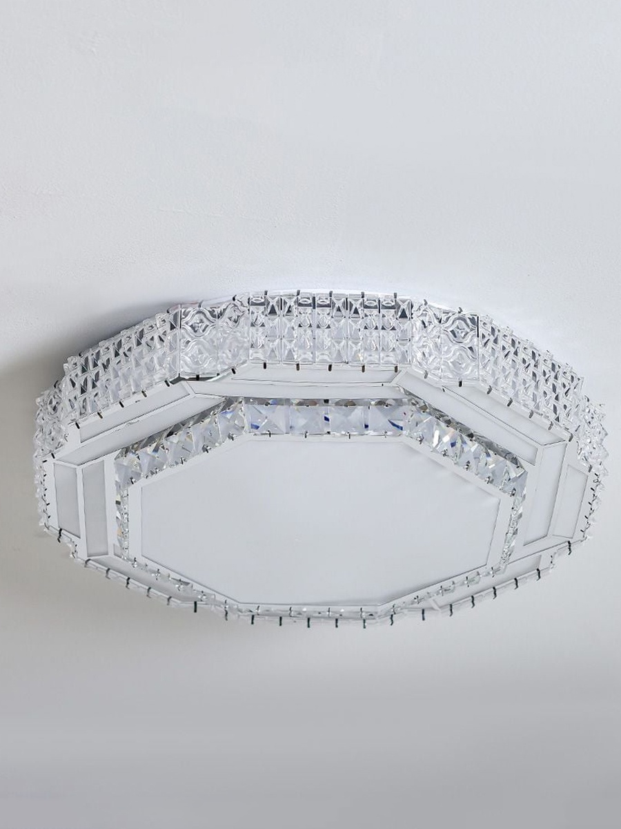 Maha Glass LED Flushmount - Clear - 500 mm, White, Glassware
