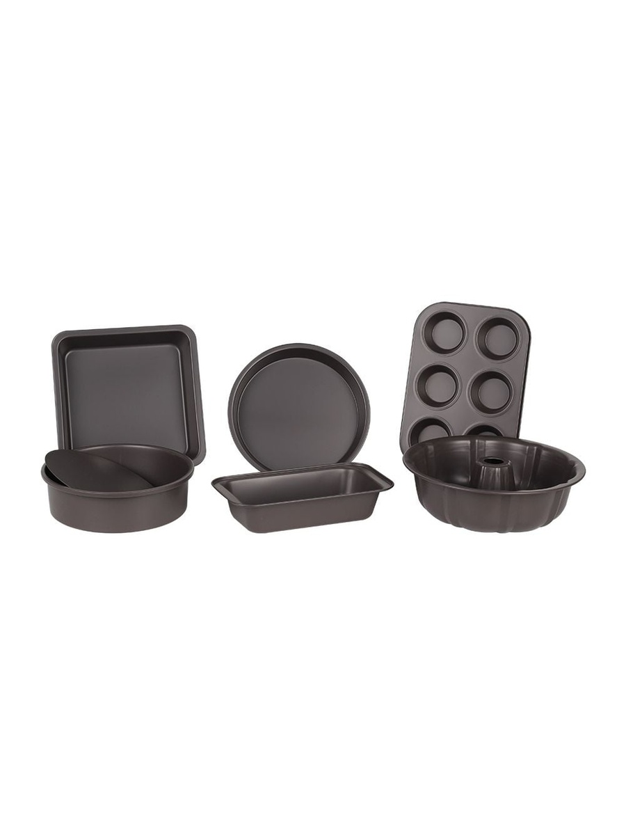Chef'S Delight Bistro Bliss 6 - Piece Carbon Steel Baking Set, Brown, Bakeware Piece For Oven Baking Serving And Kitchen Preparation