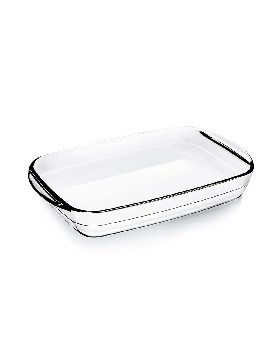 Neoflam Borosilicate Rectangle Baking Tray-2000ML, Silver, Borosilicate Glass, Bakeware Piece For Oven Baking Serving And Daily Use