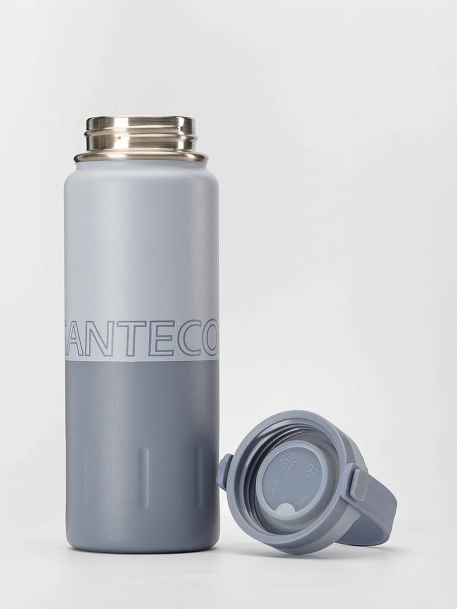 Santeco Koya Beverage Bottle - 500ml, Silver Blue, Stainless Steel, Bottle For Home Kitchen Travel Office And Daily Hydration