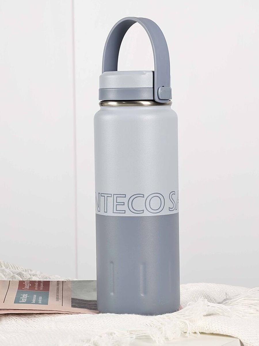 Santeco Koya Beverage Bottle - 500ml, Silver Blue, Stainless Steel, Bottle For Home Kitchen Travel Office And Daily Hydration