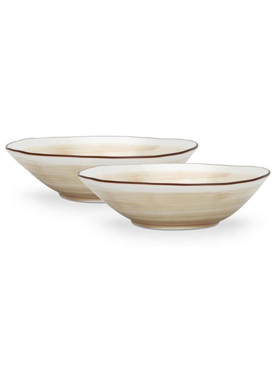 Fissman Set Of 2 Deep Plates Glide 18 cm (Porcelain) - 10023, Brown, Plate For Dining Serving Tabletop And Everyday Meals