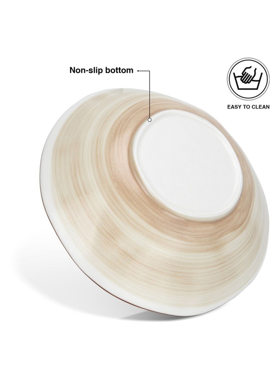 Fissman Set Of 2 Deep Plates Glide 18 cm (Porcelain) - 10023, Brown, Plate For Dining Serving Tabletop And Everyday Meals