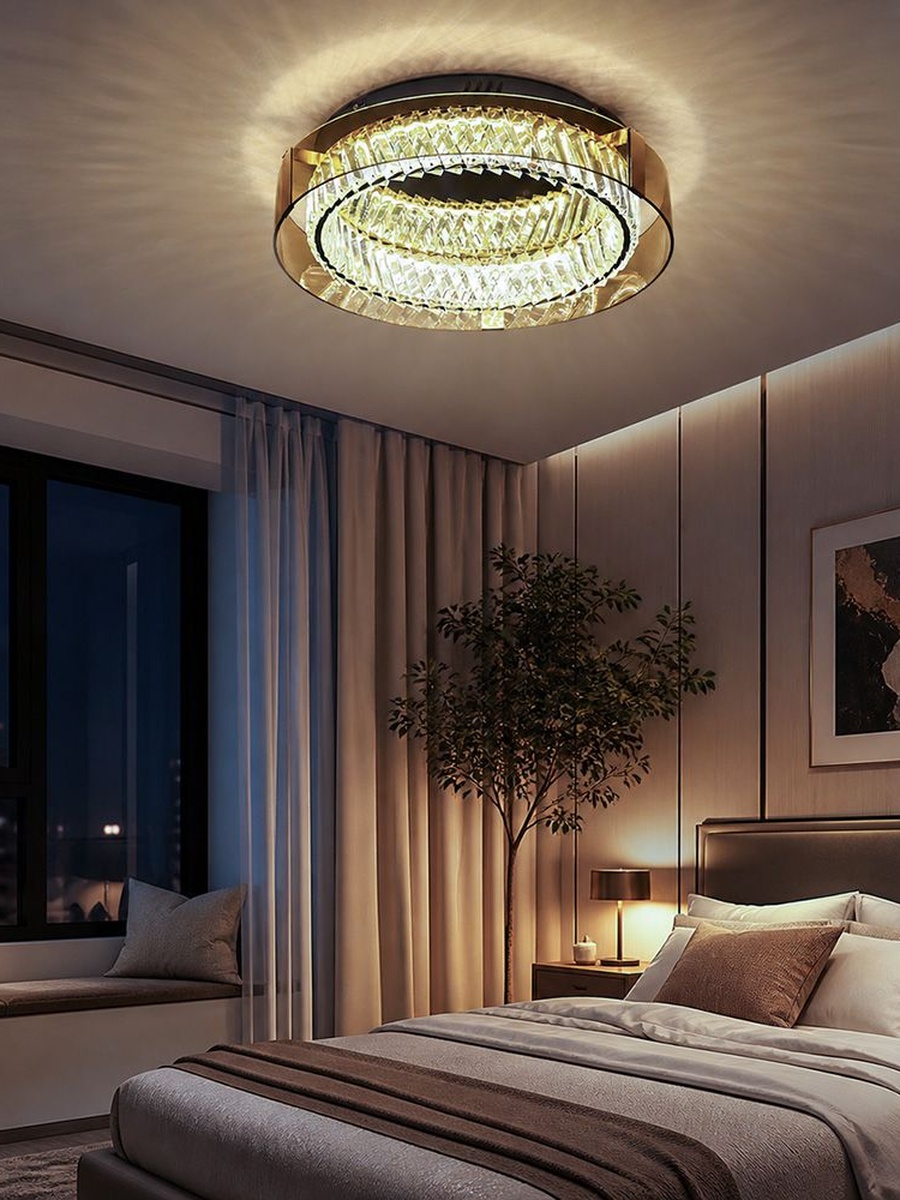 Regal LED Ceiling Lamp-50Cm Amber, Acrylic, Ceiling Light For Living Room Bedroom Hallway And Indoor Areas