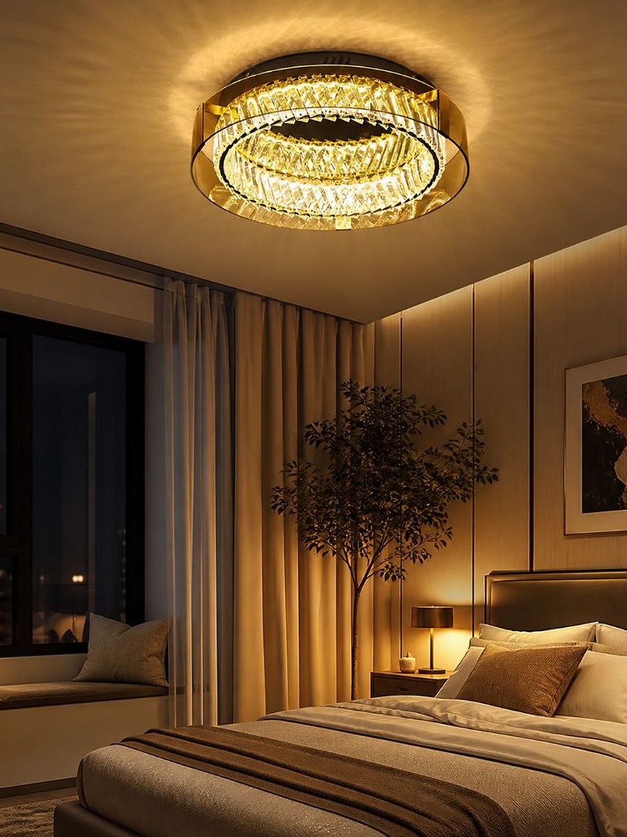 Regal LED Ceiling Lamp-50Cm Amber, Acrylic, Ceiling Light For Living Room Bedroom Hallway And Indoor Areas