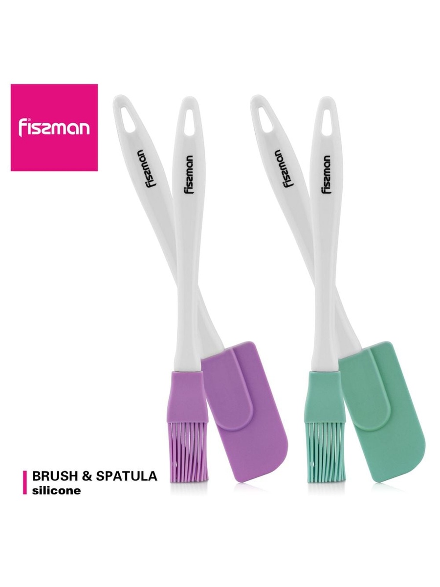 Fissman Brush And Spatula (Silicone), Multi Color, Kitchen Tool For Food Preparation Cooking Serving And Everyday Tasks