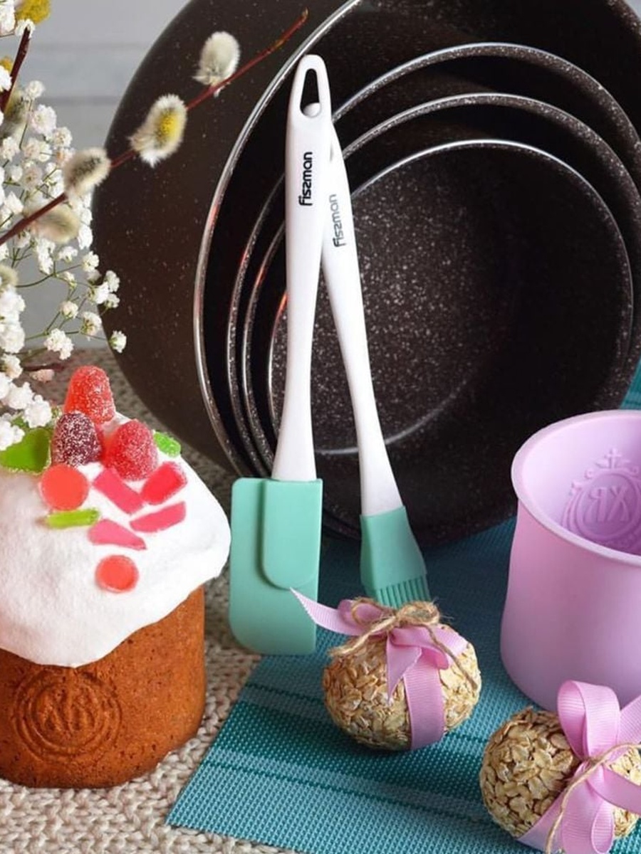 Fissman Brush And Spatula (Silicone), Multi Color, Kitchen Tool For Food Preparation Cooking Serving And Everyday Tasks