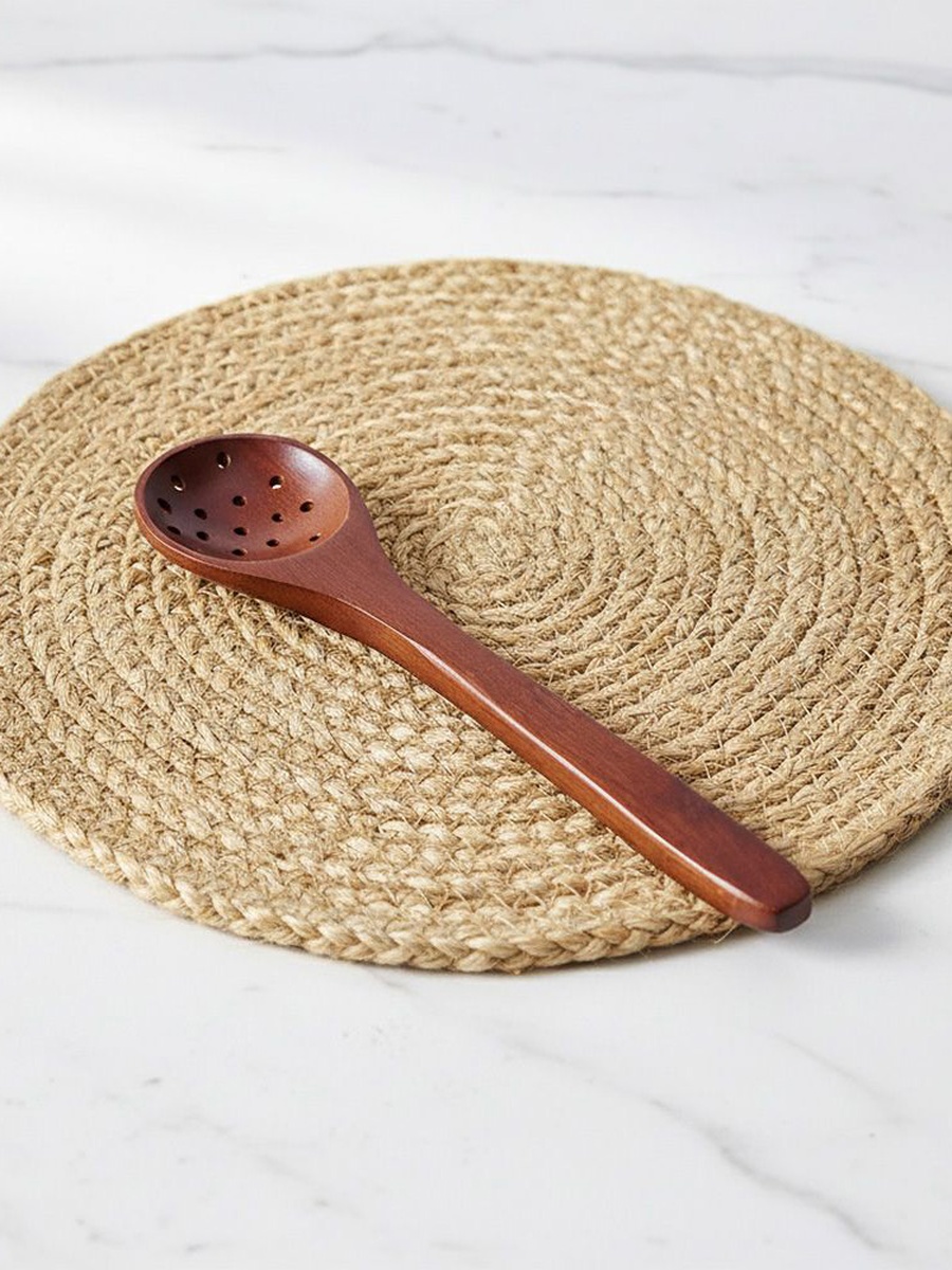 Chef's Delight Slotted Ladle Acacia Wood 7x30x2cm, Oak, Kitchen Tool For Food Preparation Cooking Serving And Everyday, Product Code 812000407445