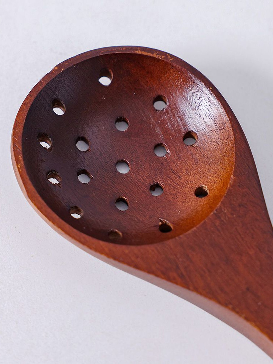 Chef's Delight Slotted Ladle Acacia Wood 7x30x2cm, Oak, Kitchen Tool For Food Preparation Cooking Serving And Everyday, Product Code 812000407445