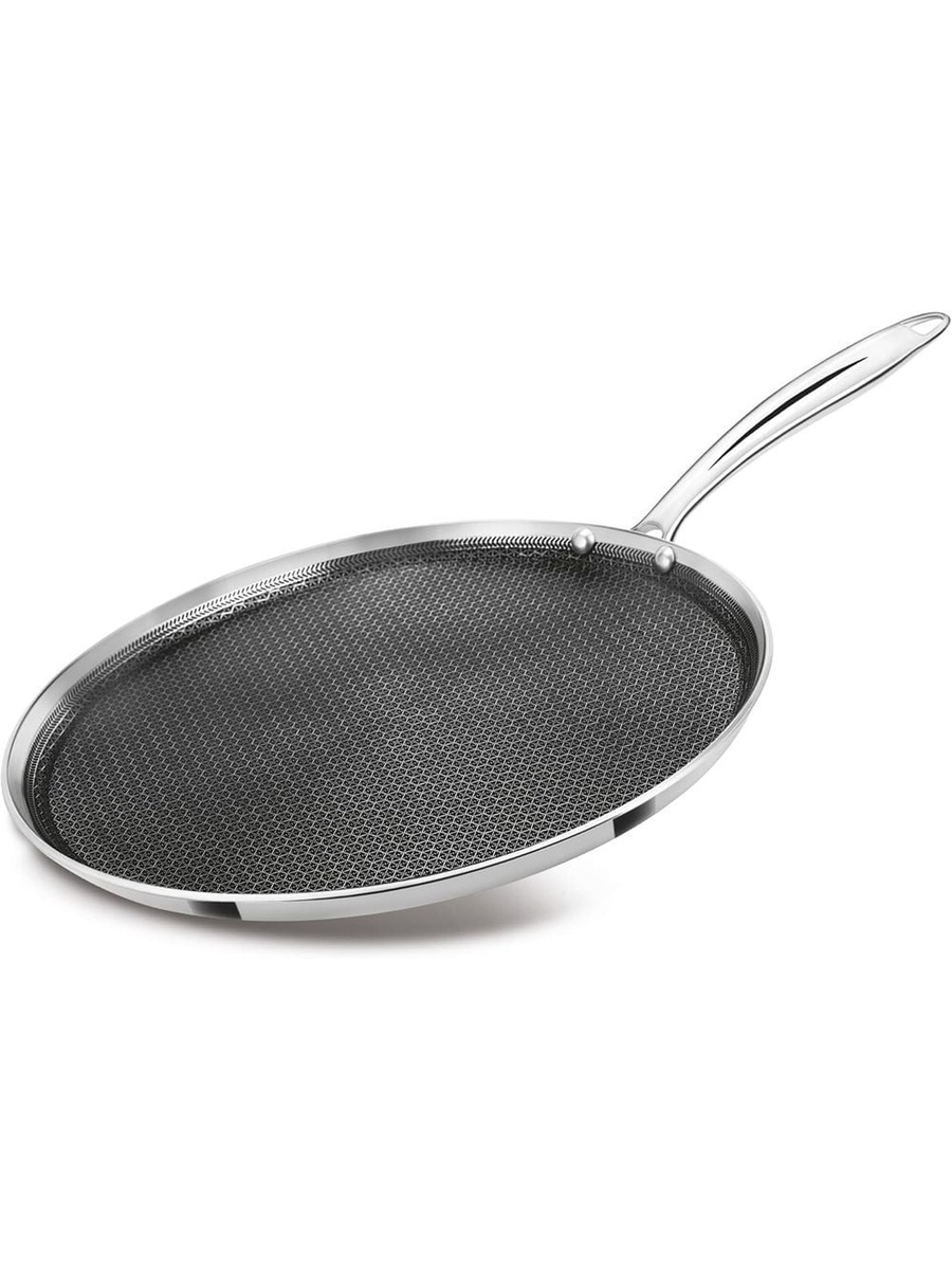 Milton Pro Cook Triply Tawa 32CM H.Comb, Silver, Stainless Steel, Cookware For Daily Meal Preparation Kitchen Cooking And Serving