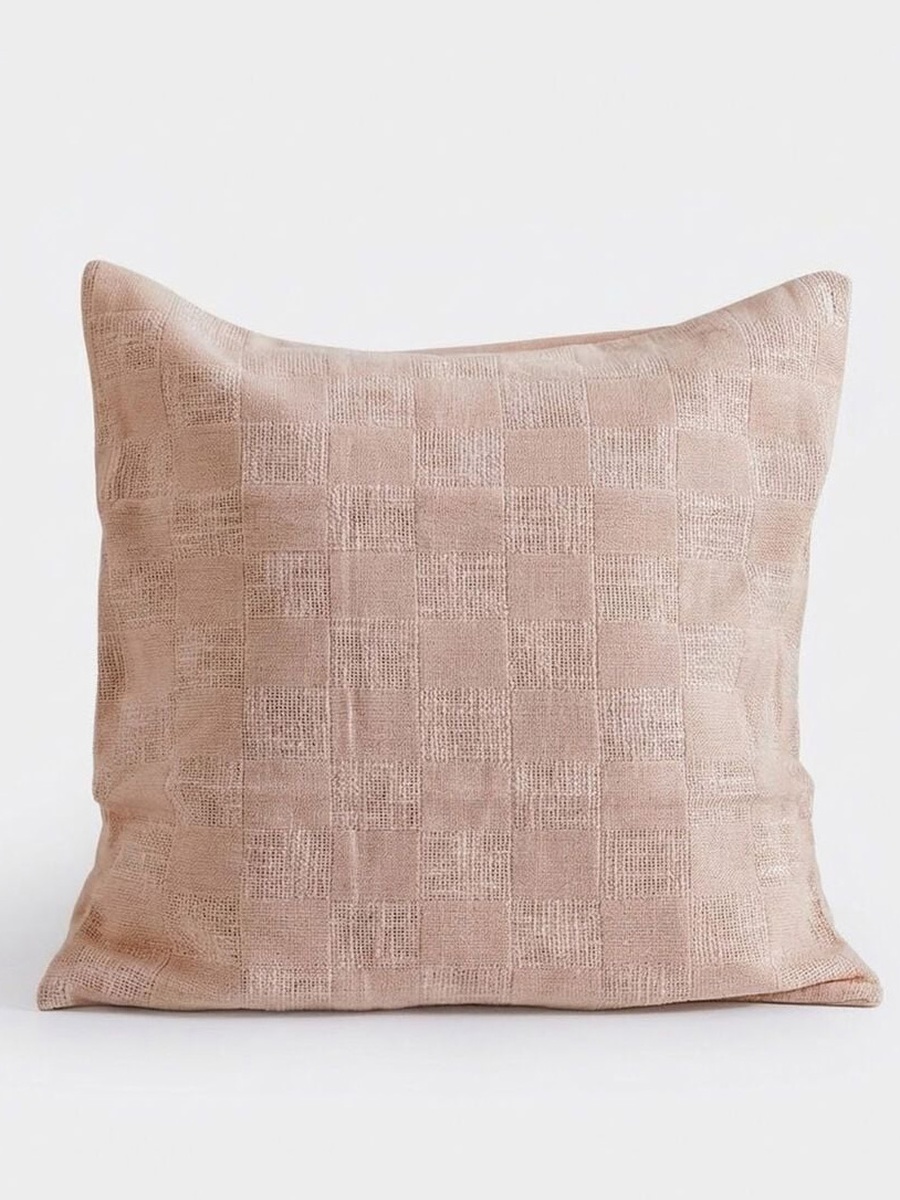 Gleam Dyed Woven Cushion Cover - Peach - 45x45cm, Cotton, Cushion Cover For Sofa Bed Lounge Chair And Home Styling