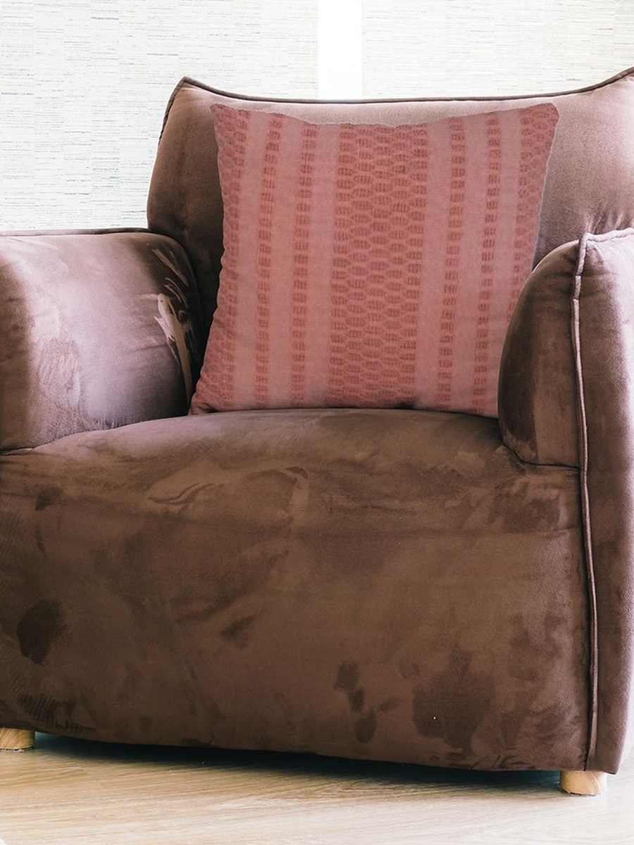 Gleam Dyed Open Weave Cushion Cover - Rose-45x45cm, Cotton, Cushion Cover For Sofa Bed Lounge Chair And Home Styling