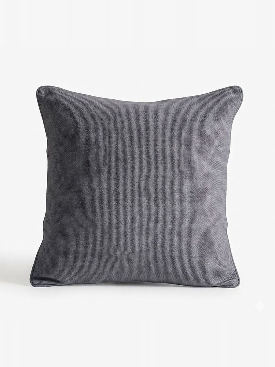 Gleam Dyed Matti Weave Cushion Cover - Grey-45x45cm, Cotton, Cushion Cover For Sofa Bed Lounge Chair And Home Styling
