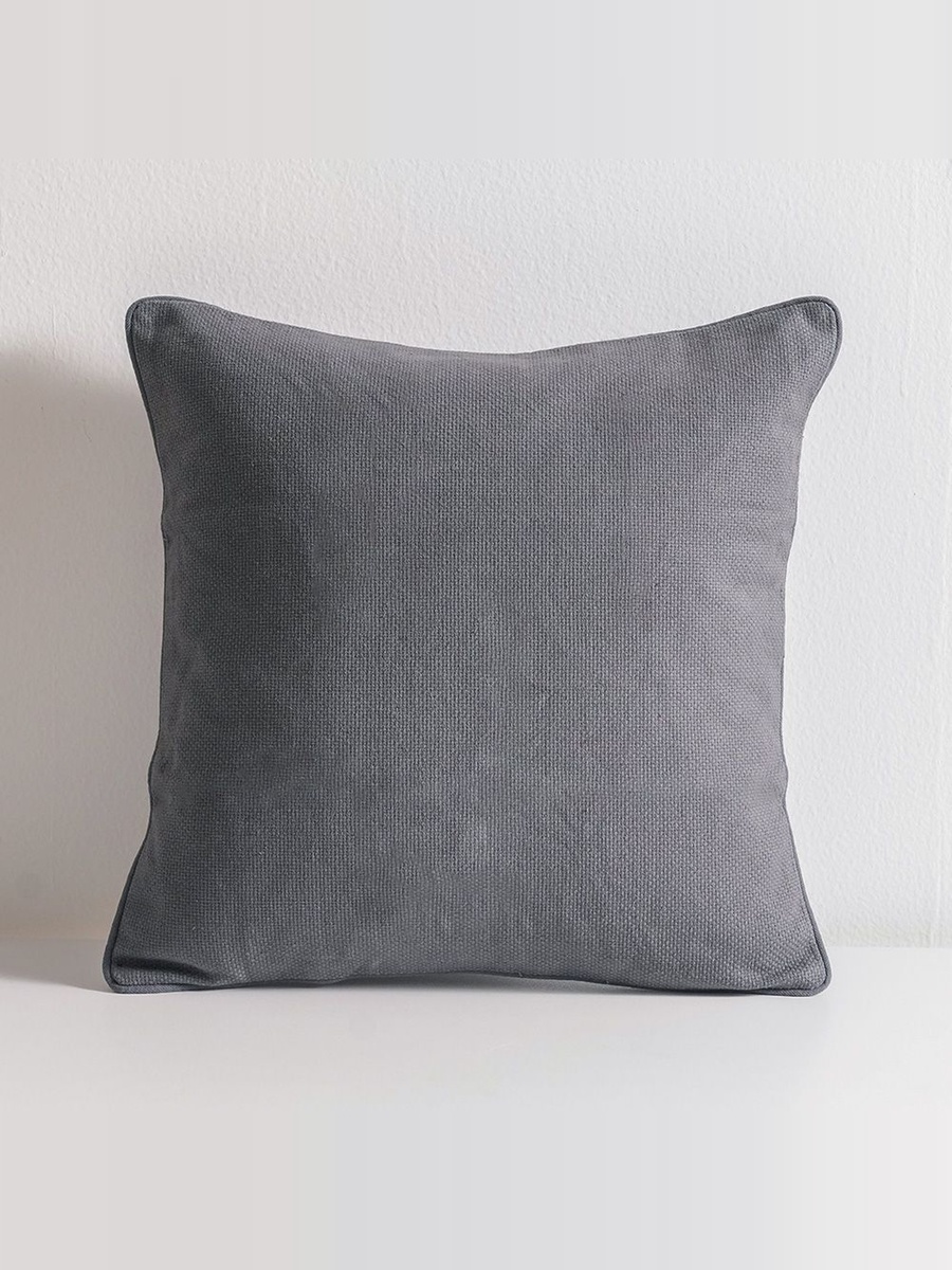 Gleam Dyed Matti Weave Cushion Cover - Grey-45x45cm, Cotton, Cushion Cover For Sofa Bed Lounge Chair And Home Styling