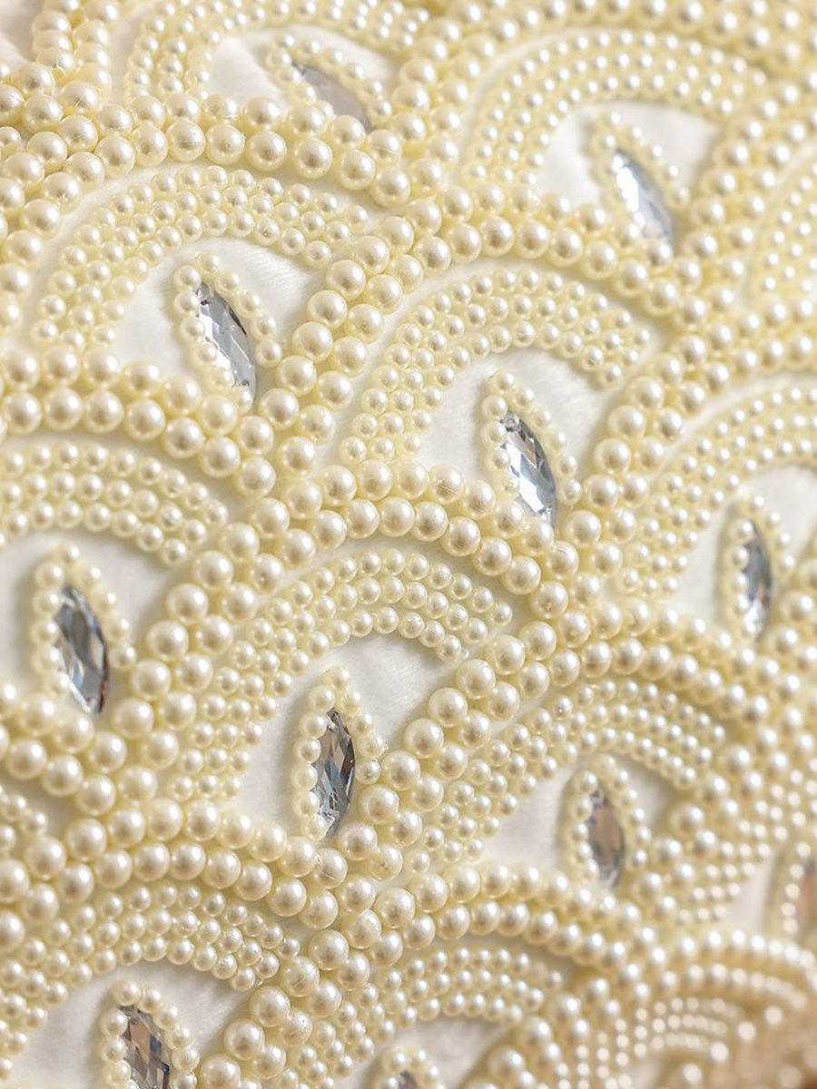 Cozy Embellished Cushion Cover - White - 30x50cm, Poly Blend, Cushion Cover For Sofa Bed Lounge Chair And Home Styling