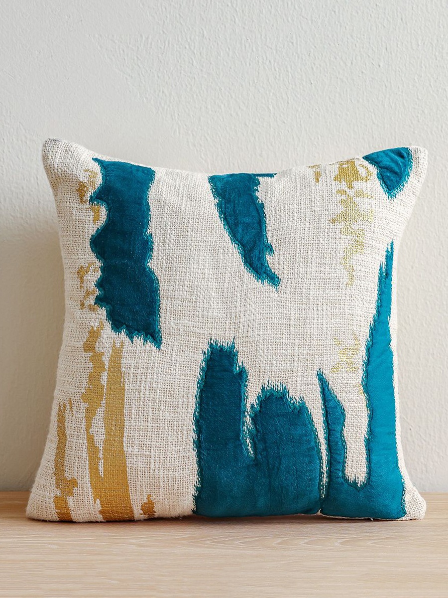 Majestic Knitted Cushion Cover - Multi - color - 45x45cm, Off White, Poly Blend, Cushion Cover For Sofa Bed Lounge Chair And Home Styling