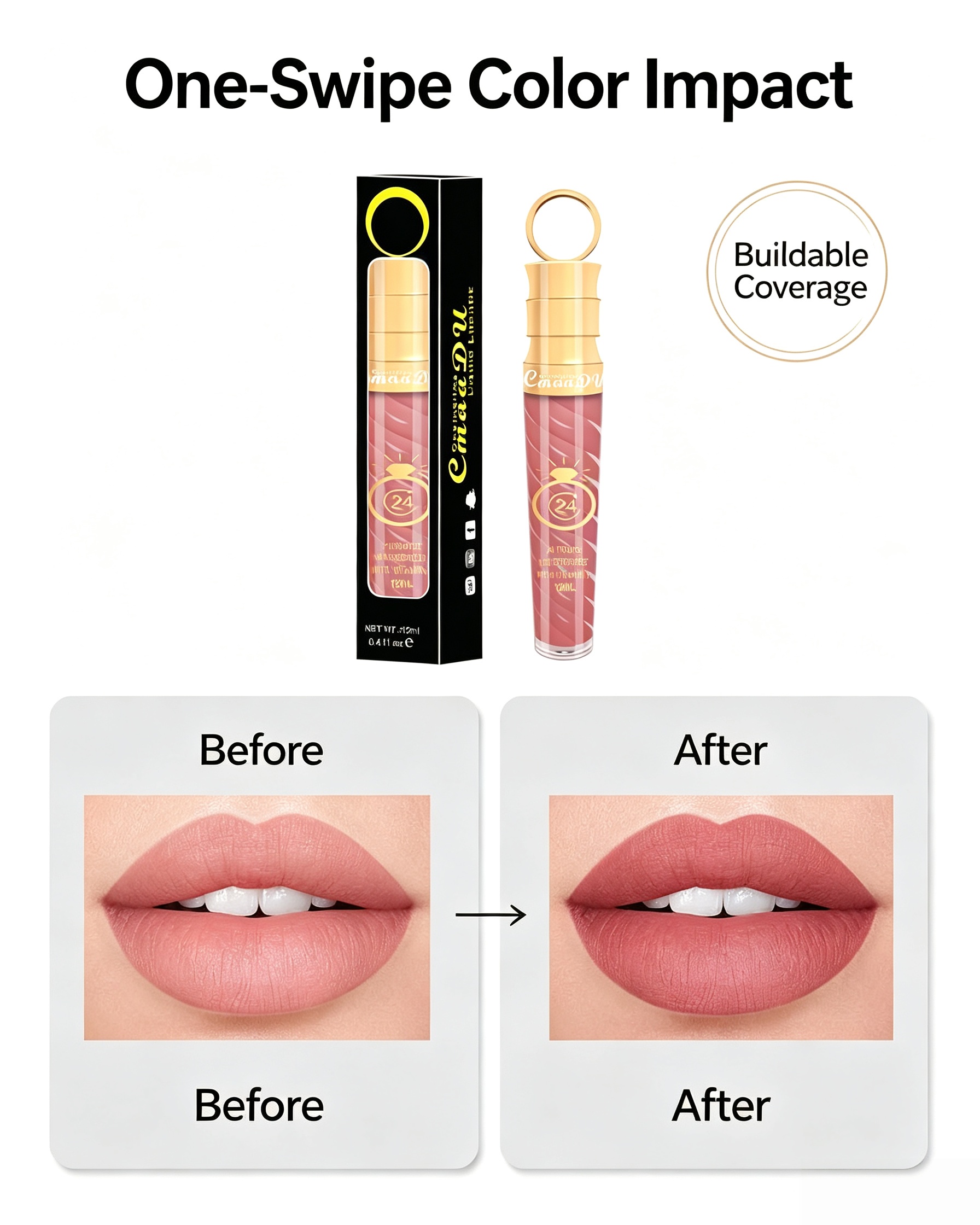 Matte Liquid Lipstick Shade 02 - Long-Lasting Velvet Finish, 12ml