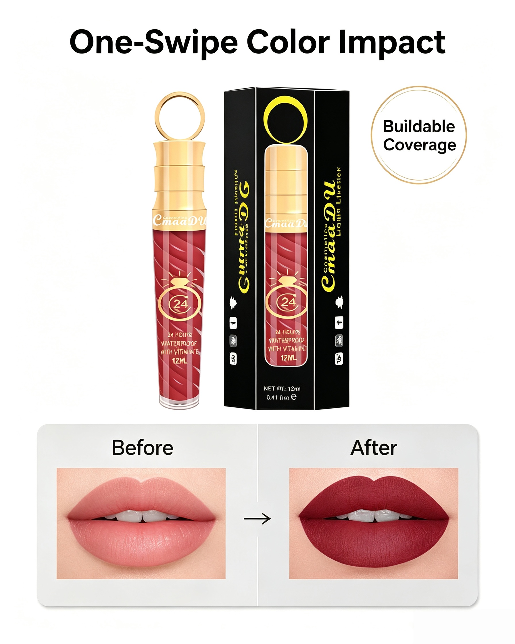 Matte Liquid Lipstick - Shade 09, Long-Lasting and Waterproof with Velvet Finish