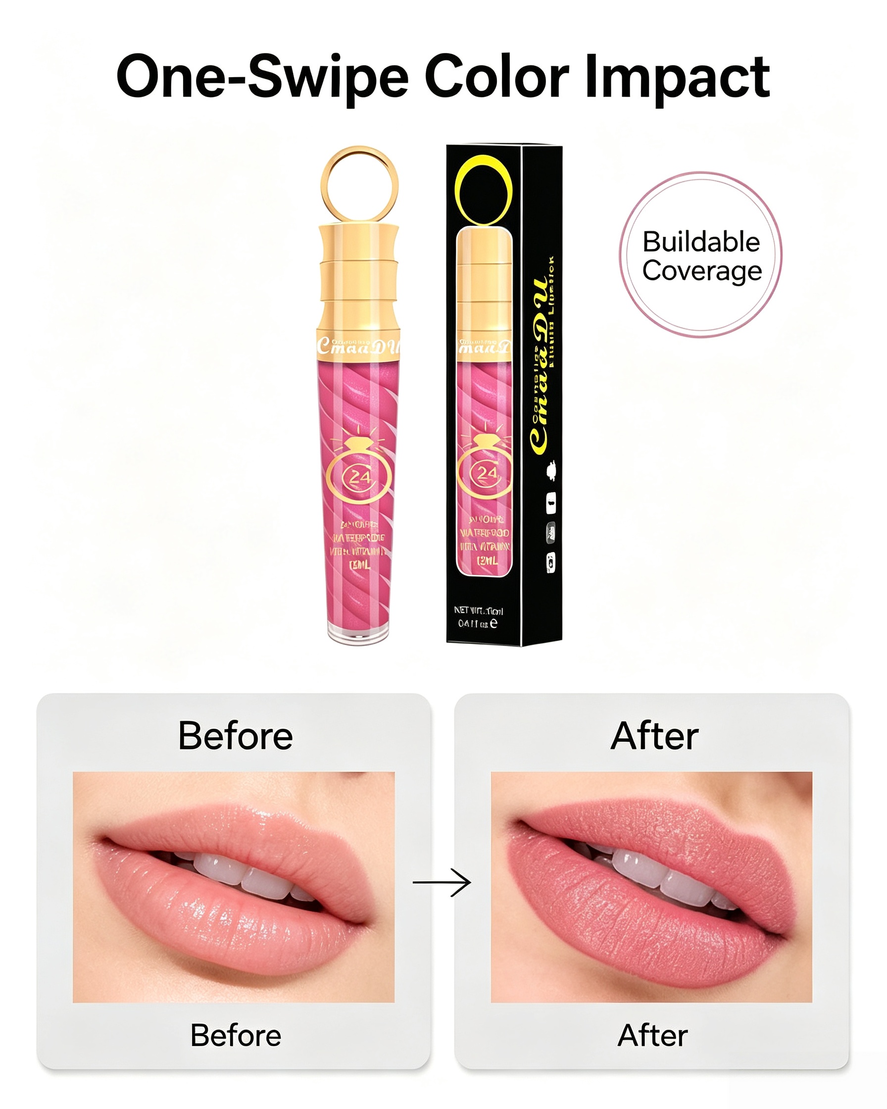 Matte Liquid Lipstick - Shade 15 Neon Pink Velvet Finish, Waterproof
