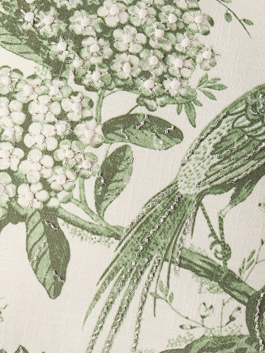 وسادة محشوة بطبعات طيور - 45*45 سم
