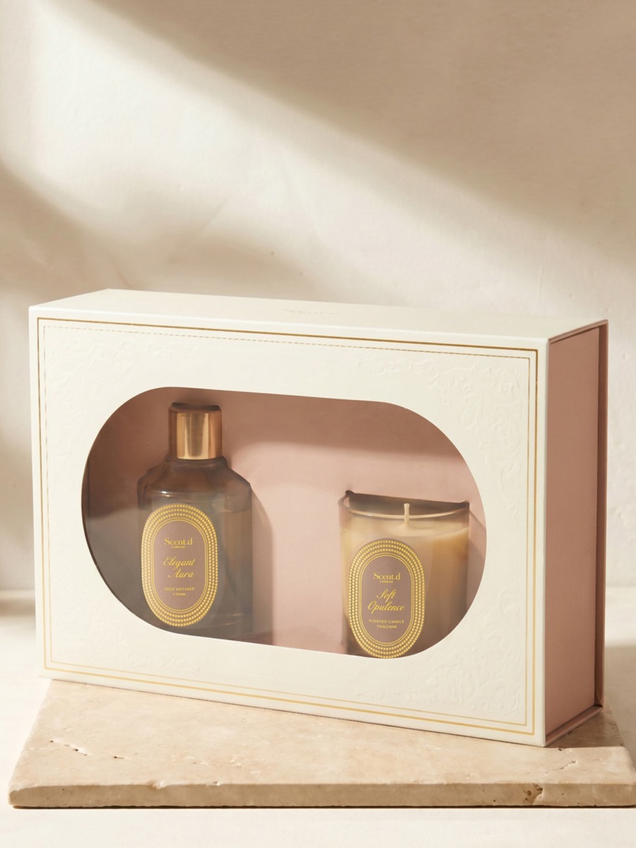 Elegant Aura Diffuser and Jar Candle Gift Set