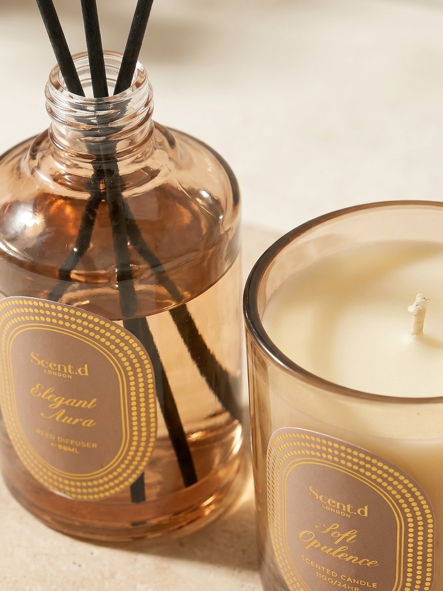Elegant Aura Diffuser and Jar Candle Gift Set