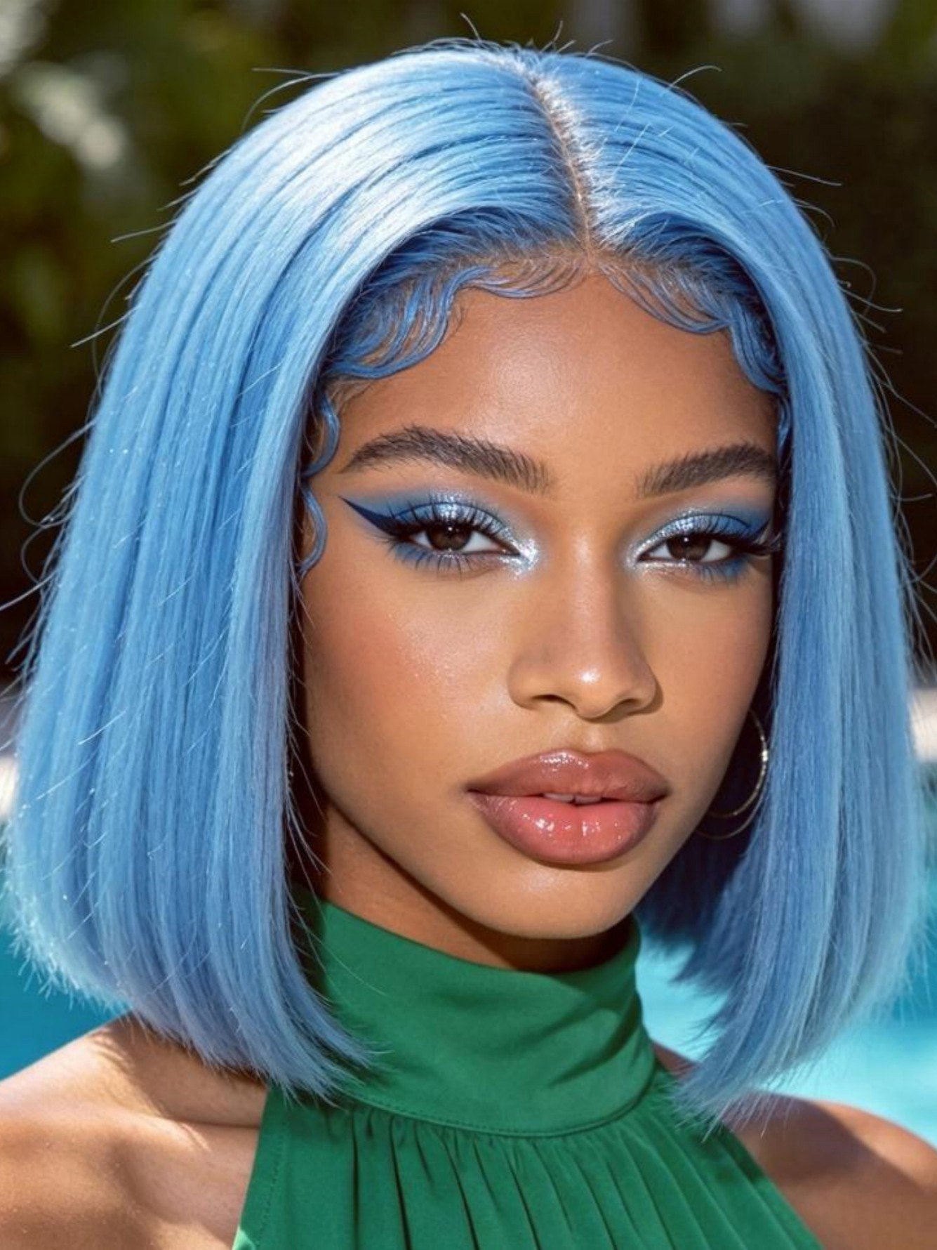 Light Blue Bob Wig