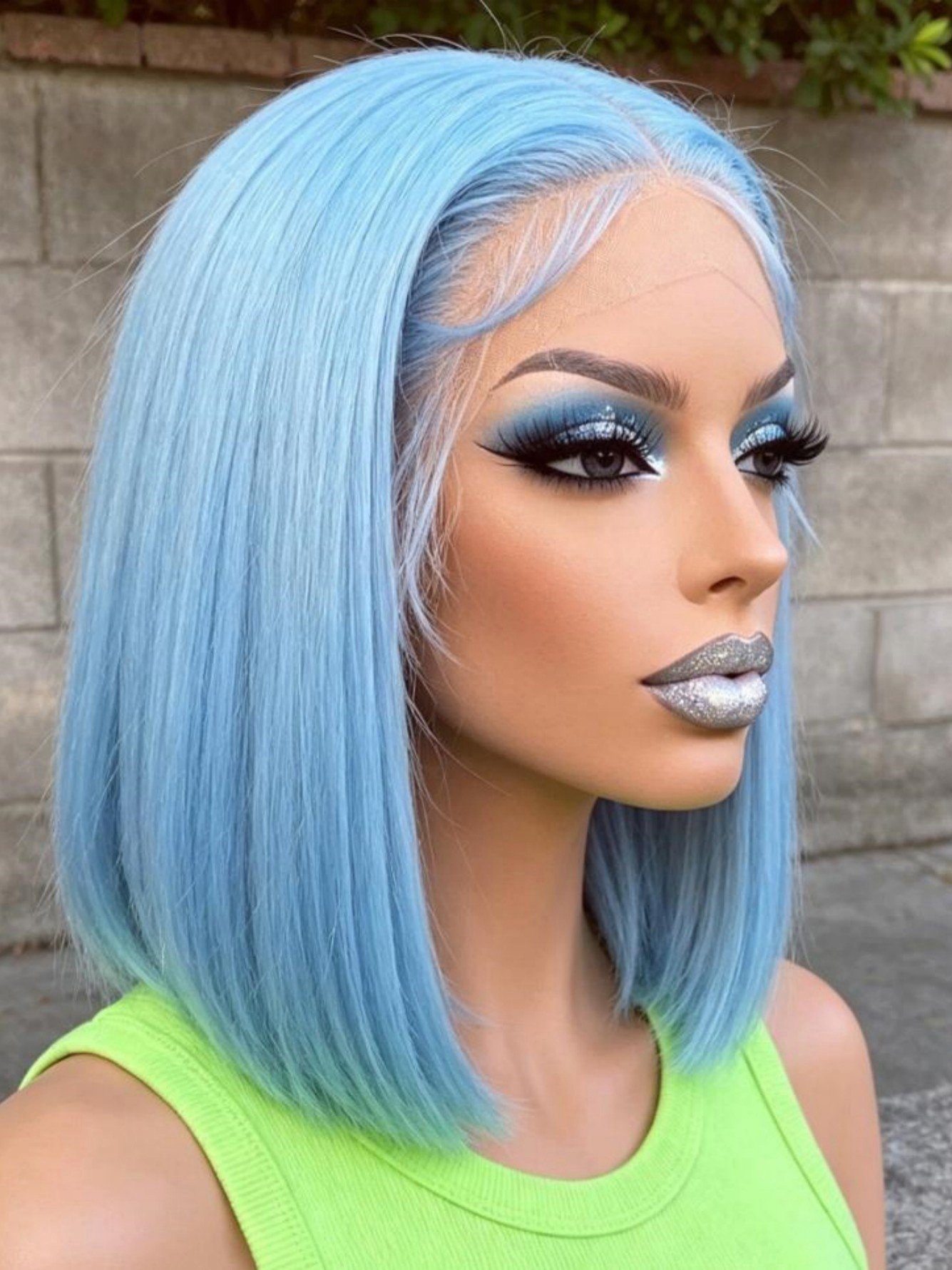 Light Blue Bob Wig