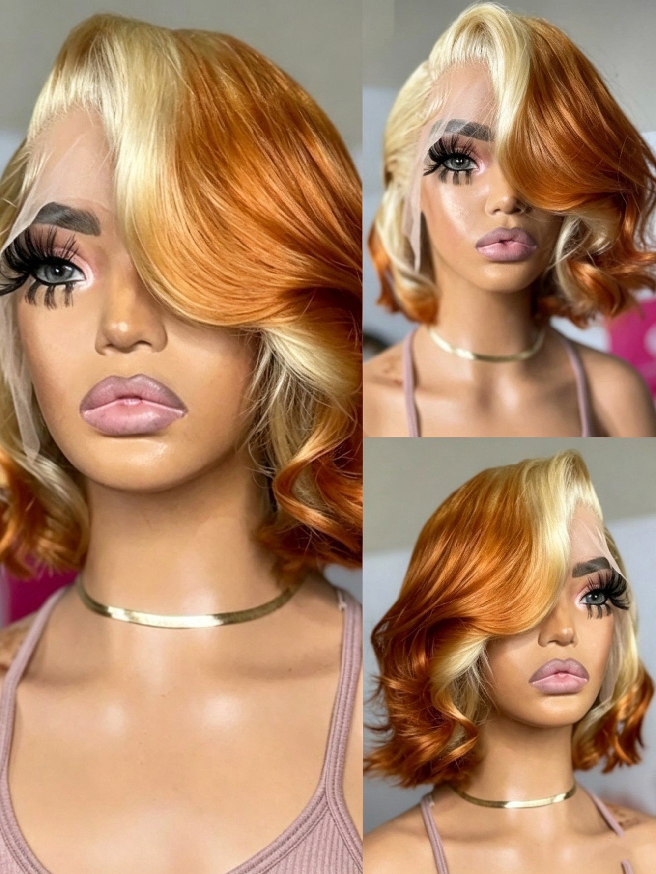 Multi Ombre Short Bob Wig