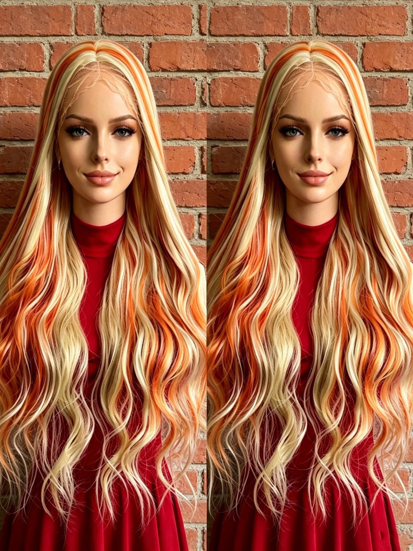 Multi Striped Full Wigs