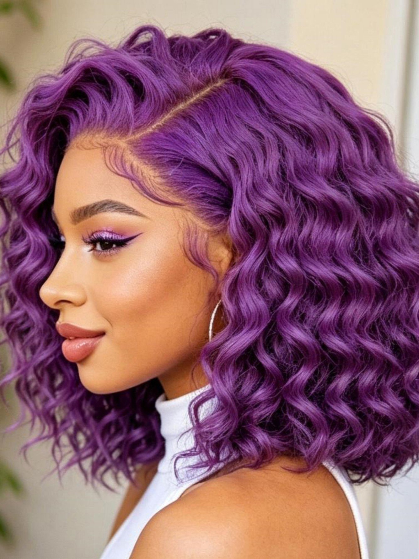Purple Curly Wig