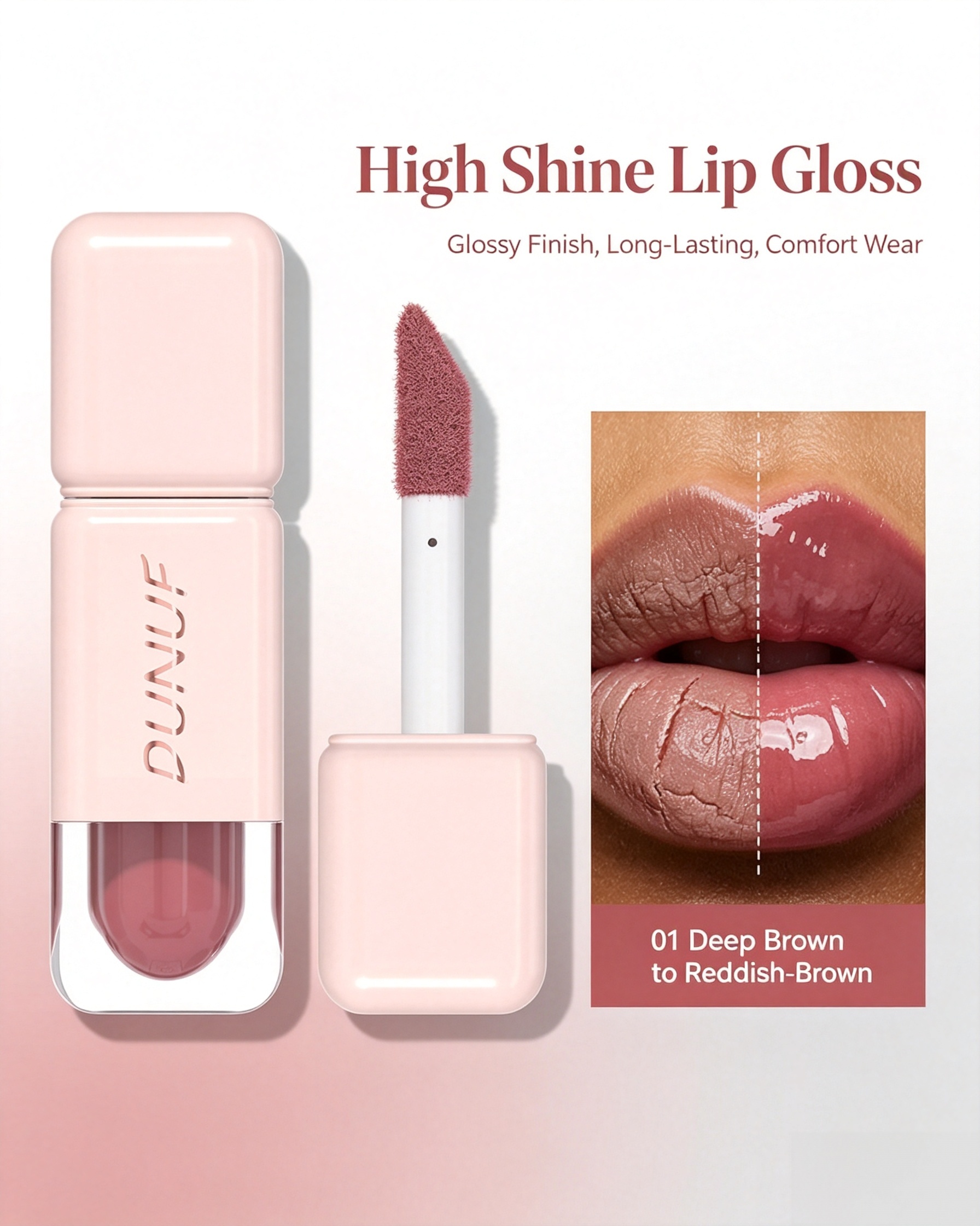 High Shine Lip Gloss - Shade 01 Deep Brown