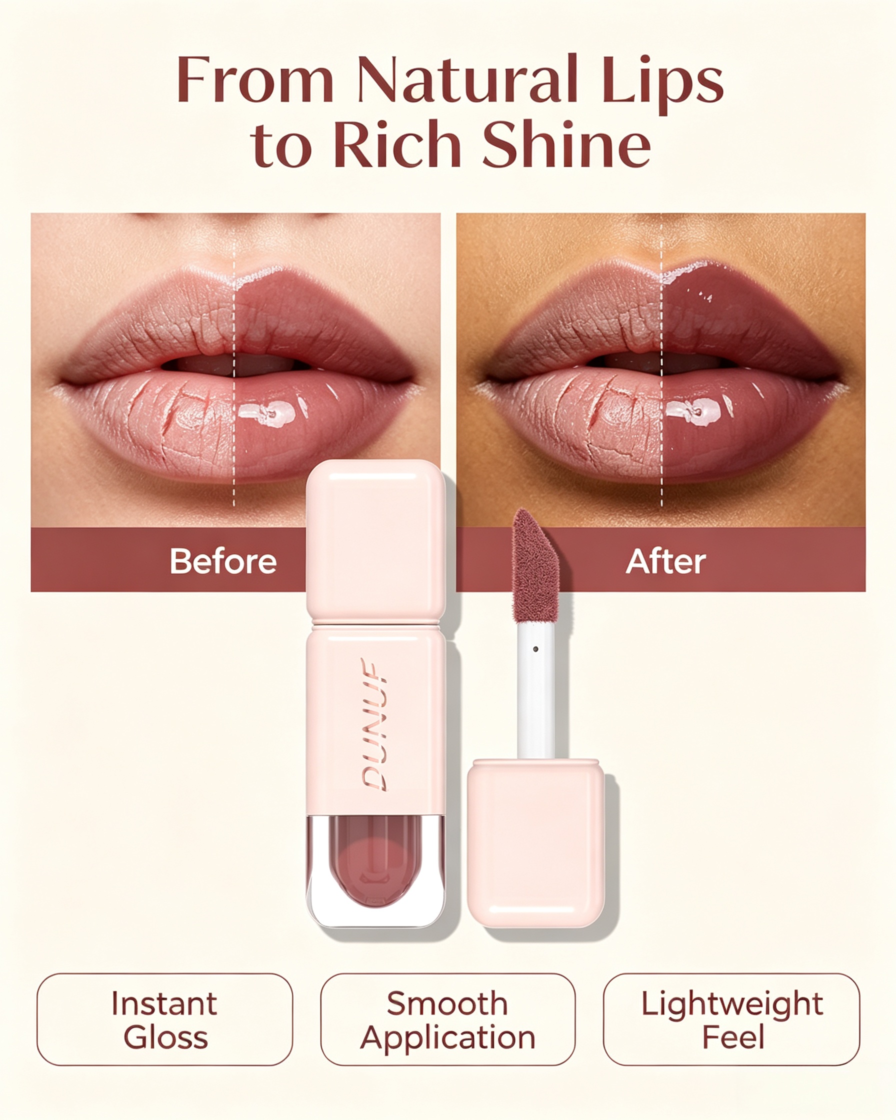 High Shine Lip Glaze - Soft Pinkish Mauve