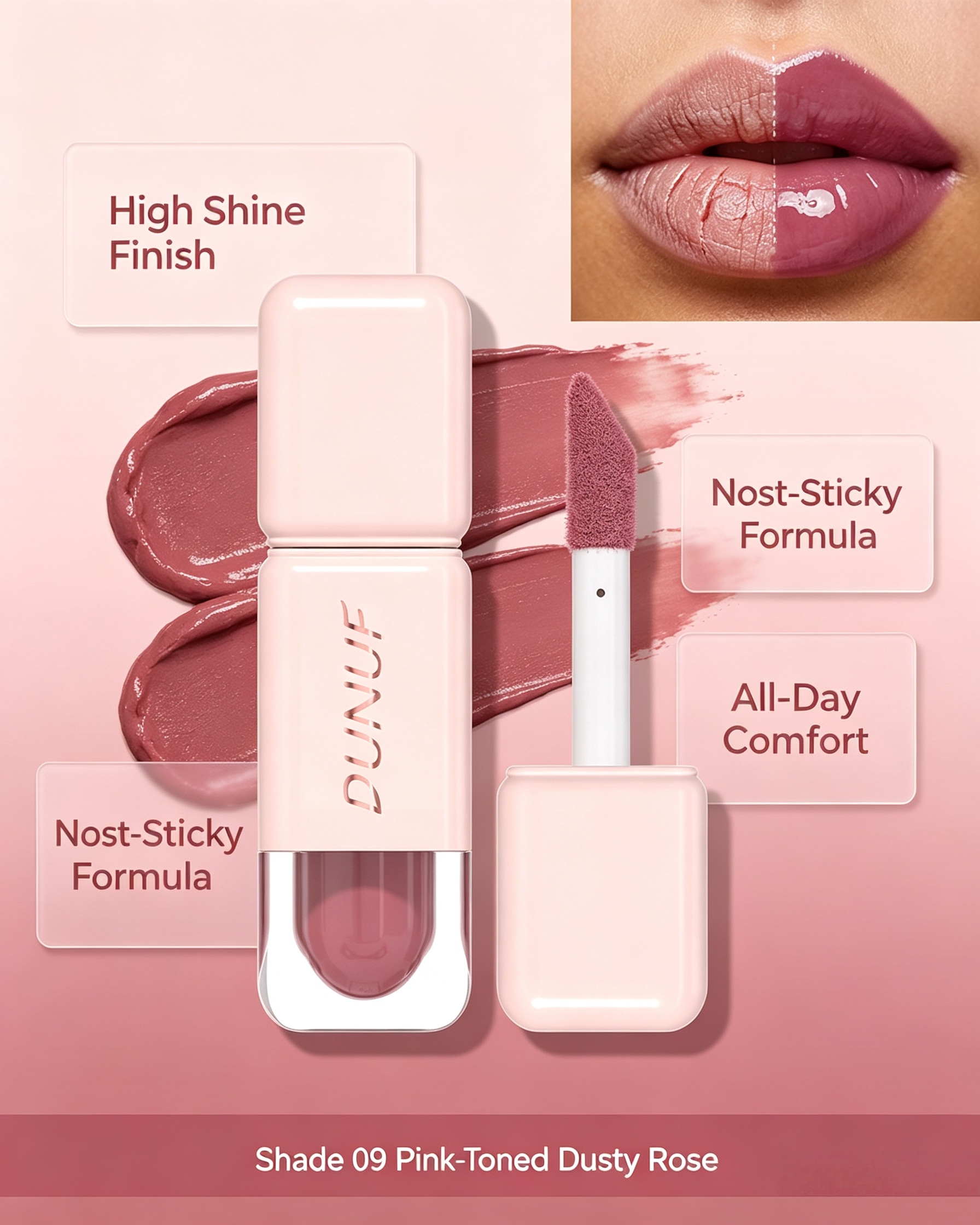 Dusty Rose High-Shine Lip Gloss