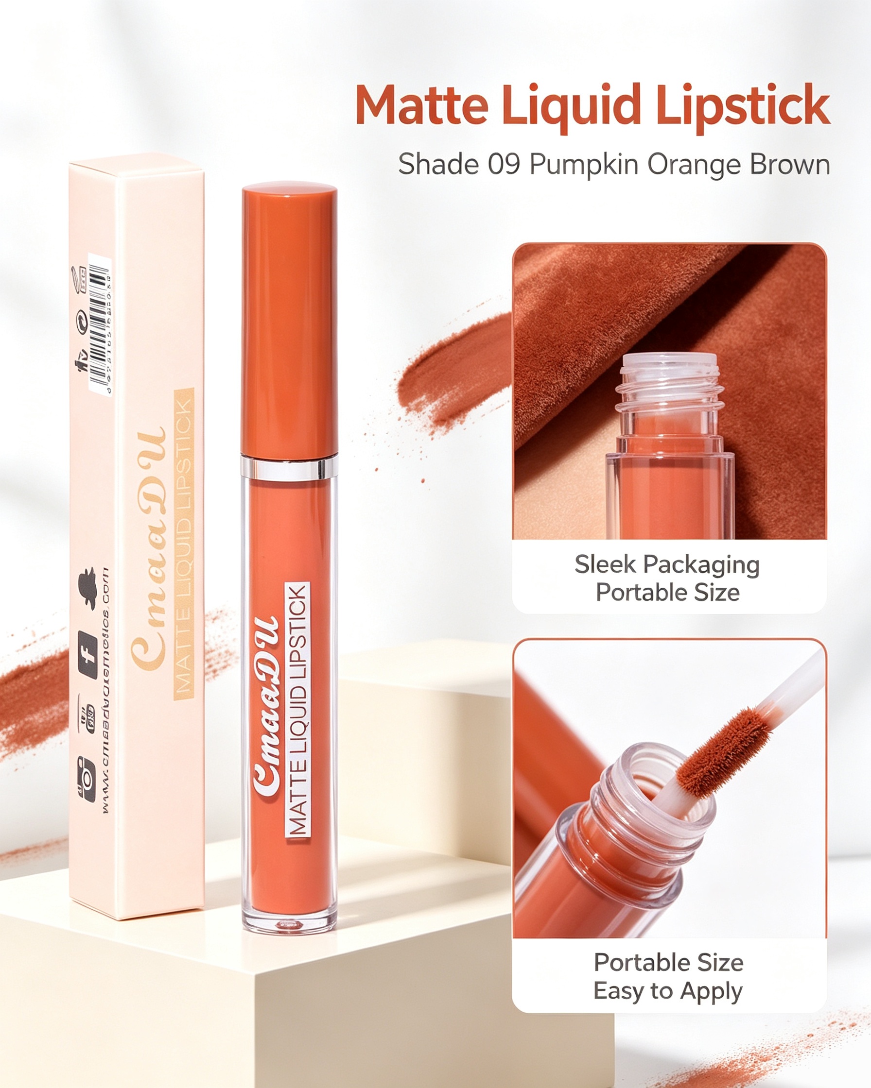 CmaaDU Velvet Matte Liquid Lipstick - Shade 09