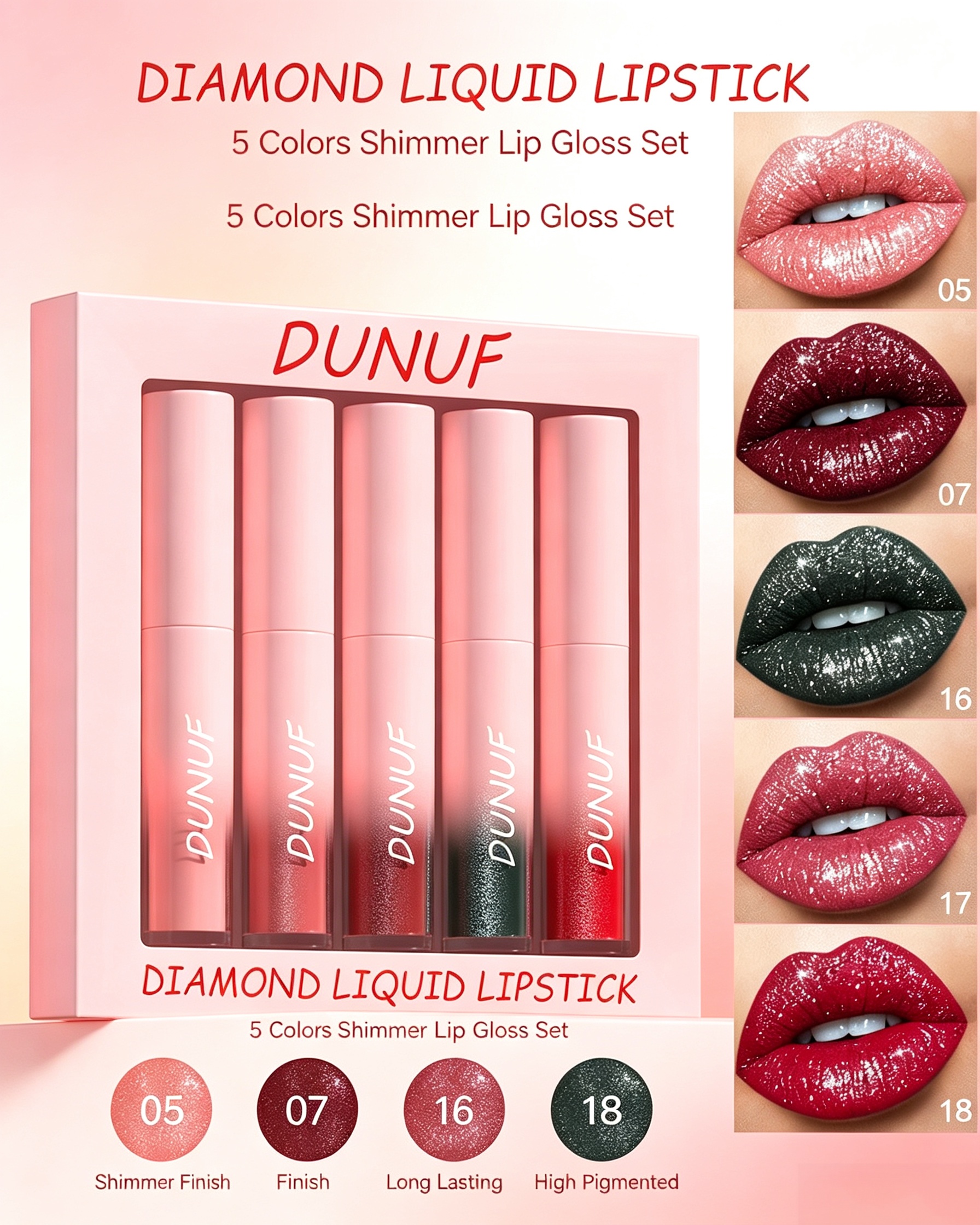 Diamond Shimmer Liquid Lipstick Set