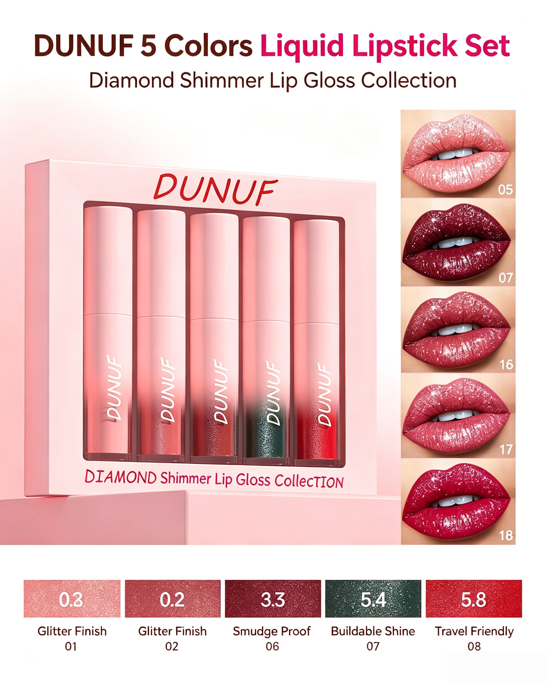 Diamond Shimmer Liquid Lipstick Set