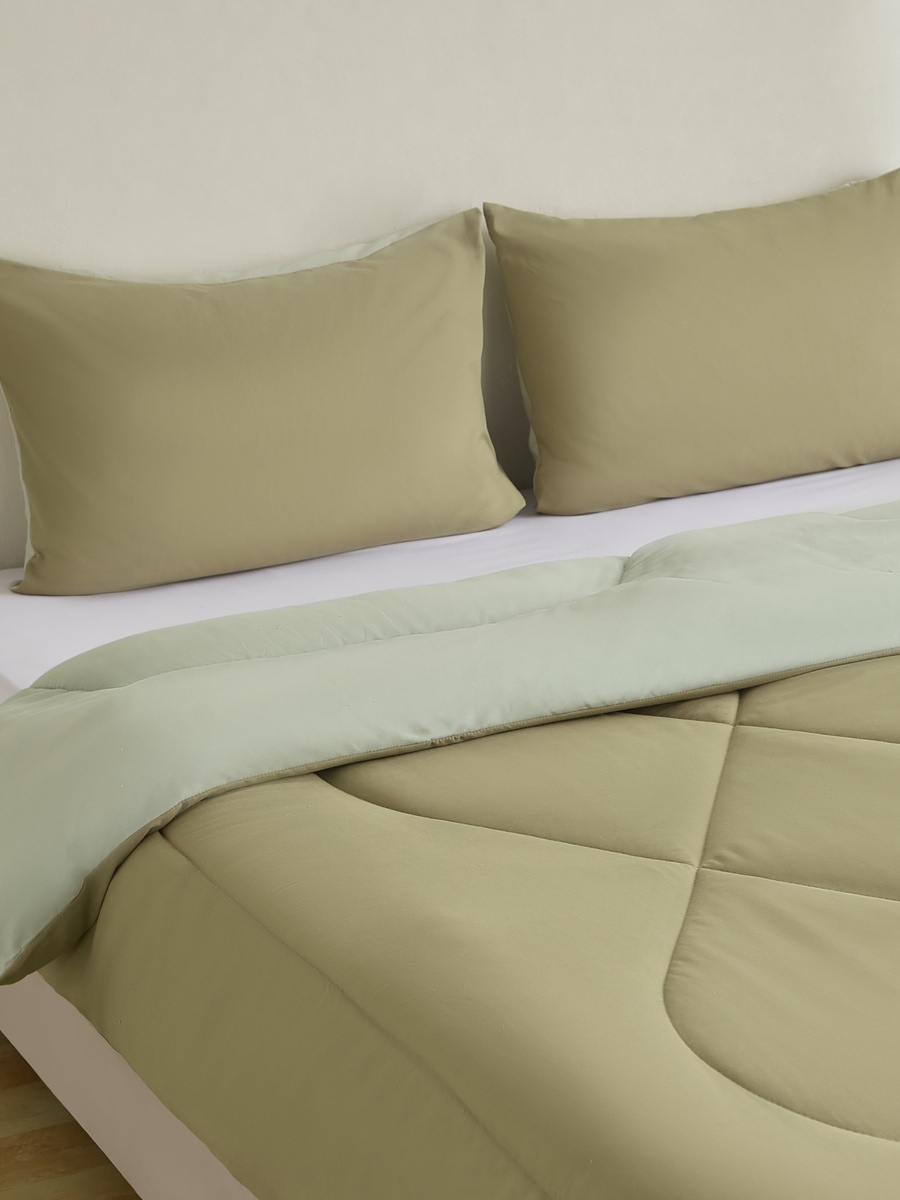 Derby Reversible Microfibre 3-Piece King Comforter Set - 220x240 cm