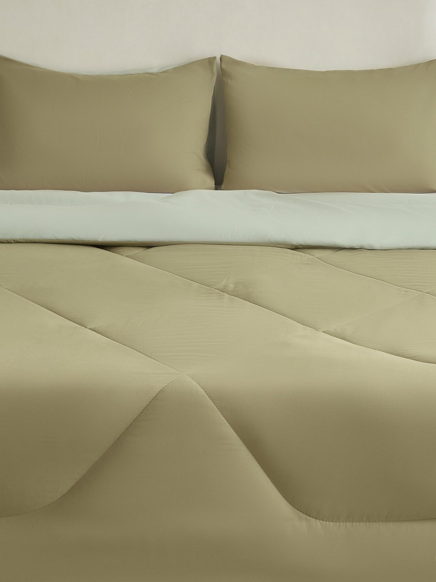 Derby Reversible Microfibre 3-Piece King Comforter Set - 220x240 cm