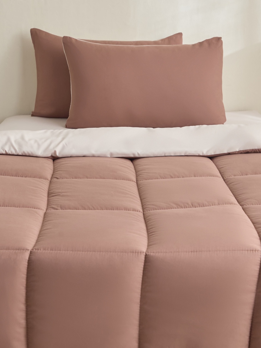 Luno Sleep Ease 3-Piece Hotel Reversible Microfiber Single BIAB Comforter Set - 135x220 cm
