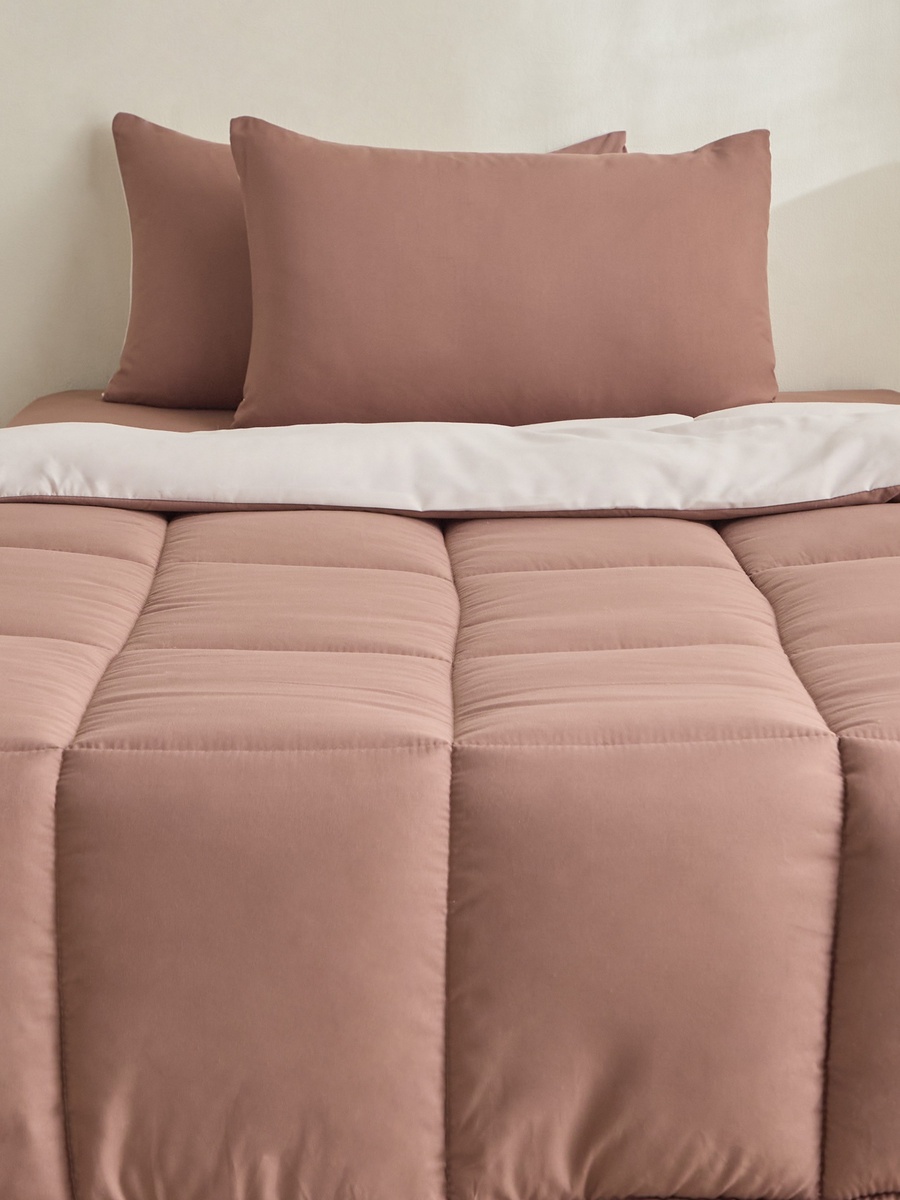Luno Sleep Ease Hotel Reversible Microfiber 3-Piece Single BIAB Comforter Set - 135x220 cm