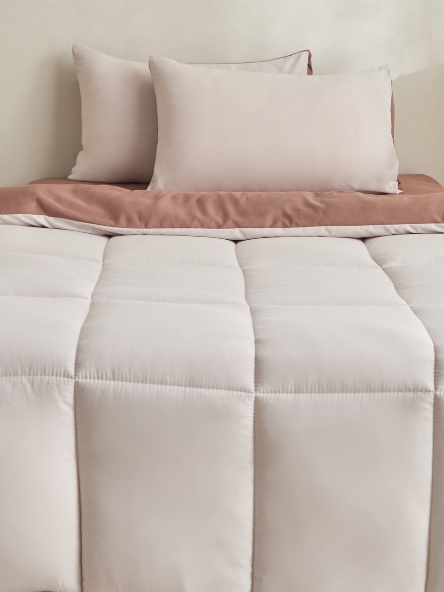 Luno Sleep Ease Hotel Reversible Microfiber 3-Piece Single BIAB Comforter Set - 135x220 cm