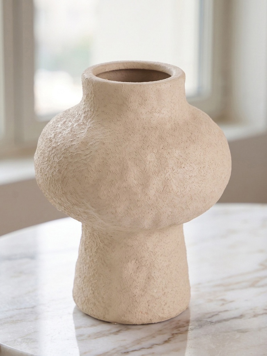 Audrey Madison Decorative Thumbprint Texture Ceramic Vase - 13x13x17 cm