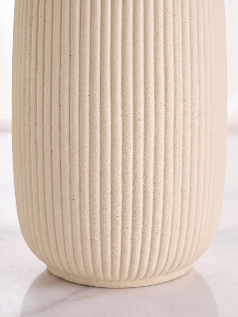 Audrey Madison Decorative Fluted Texture Ceramic Vase - 18.5x18.5x37 cm