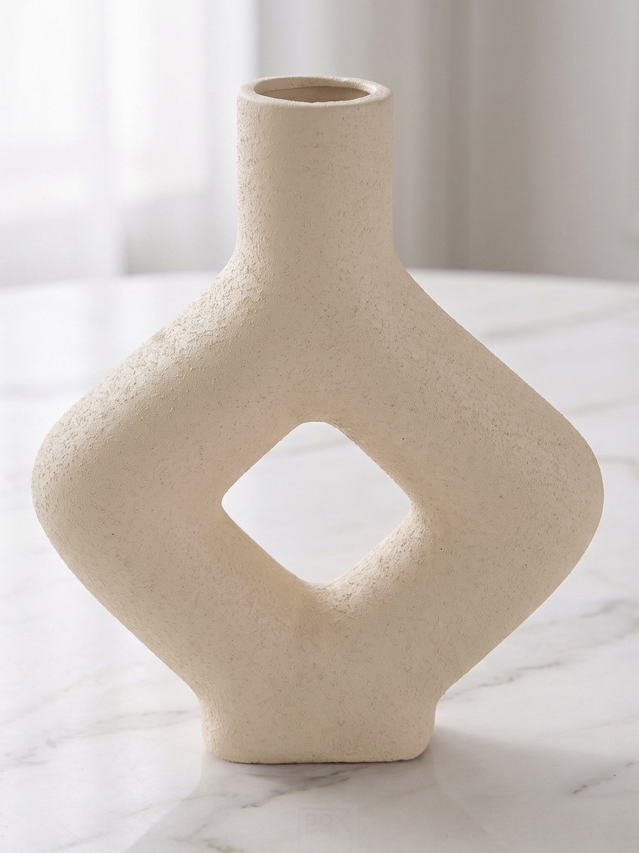 Audrey Madison Decorative Ceramic Geometric Hollow Vase - 22x6x26.5 cm